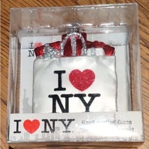 Kurt Adler I ❤️ NY Blown Glass Bag Ornament NIP